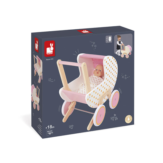 Janod Candy Chic Doll's Pram l Available at Baby City
