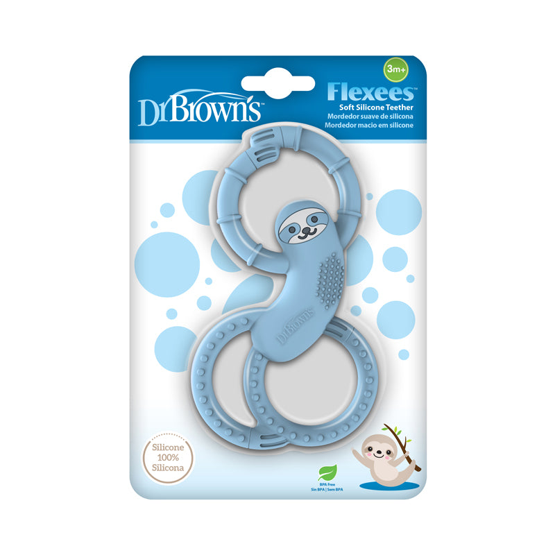 Dr. Brown's Flexees Silicone Teether Sloth Blue l For Sale at Baby City