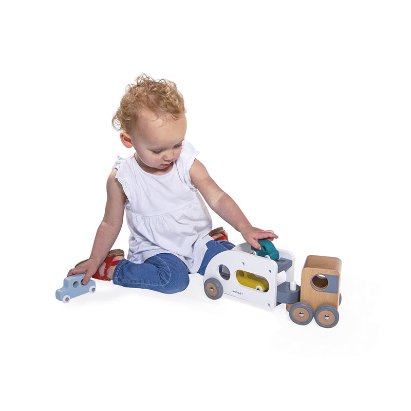 Janod Bolid - Car Carrier With 3 Vehicles l For Sale at Baby City
