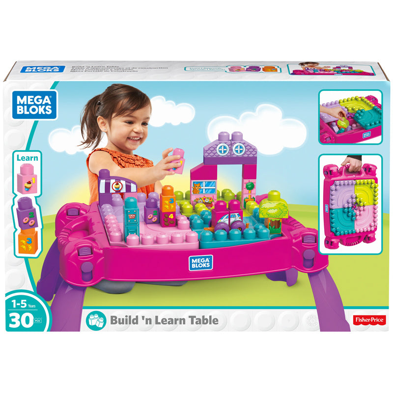 Load image into Gallery viewer, Mega Bloks Build N  Learn Table Pink l For Sale at Baby City
