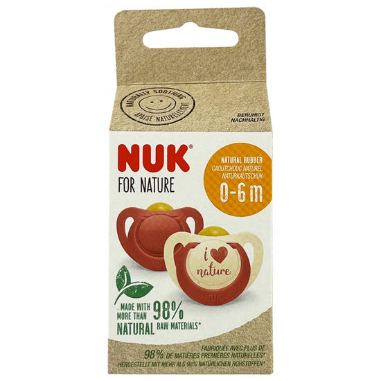 NUK For Nature Latex Soother 0-6m Rose 2Pk l For Sale at Baby City