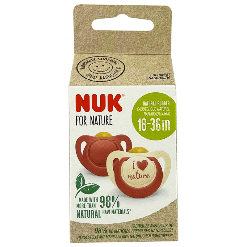 NUK For Nature Latex Soother 18-36m Rose 2Pk l For Sale at Baby City
