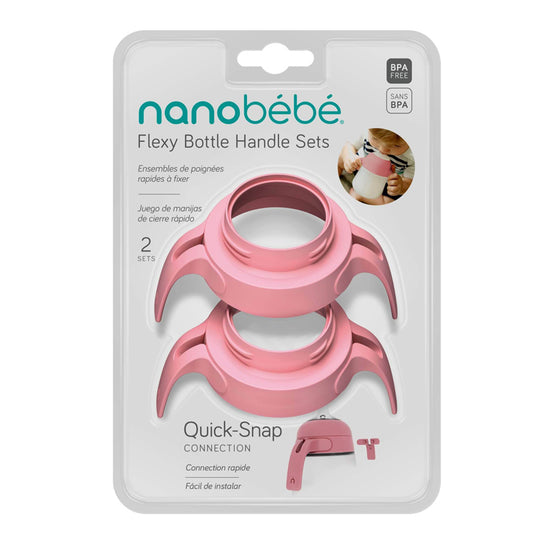 Load image into Gallery viewer, Nanobébé Bottle Handles Pink 2Pk at Baby City&amp;#39;s Shop
