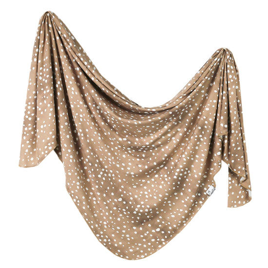 Copper Pearl Knitted Swaddle Blanket Fawn at Baby City
