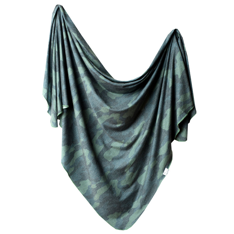 Copper Pearl Knitted Swaddle Blanket Hunter at Baby City