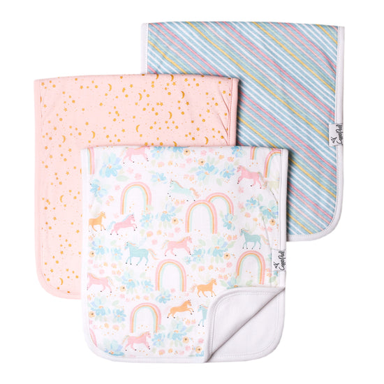 Copper Pearl Premium Burp Cloths Whimsy 3Pk at Baby City