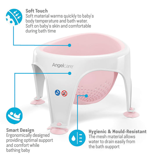 Angelcare Soft-Touch Bath Seat Pink l To Buy at Baby City