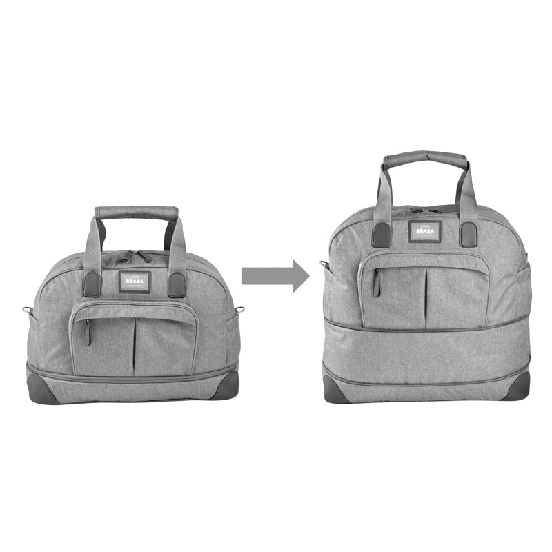 Béaba Amsterdam II Expandable Travel Changing Bag Heather Grey l Baby City UK Stockist