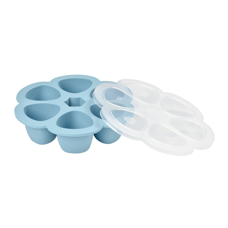 Béaba Silicone 6 Weaning Portions Storage Tray 150ml Blue l To Buy at Baby City