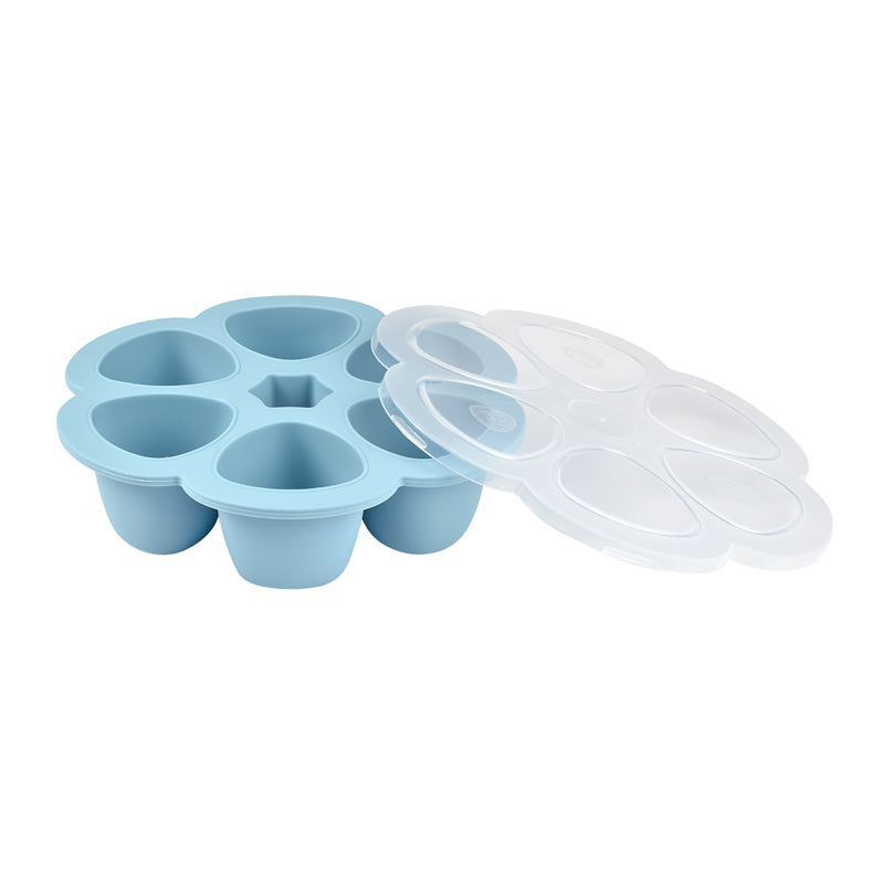 Béaba Silicone 6 Weaning Portions Storage Tray 90ml Blue l To Buy at Baby City