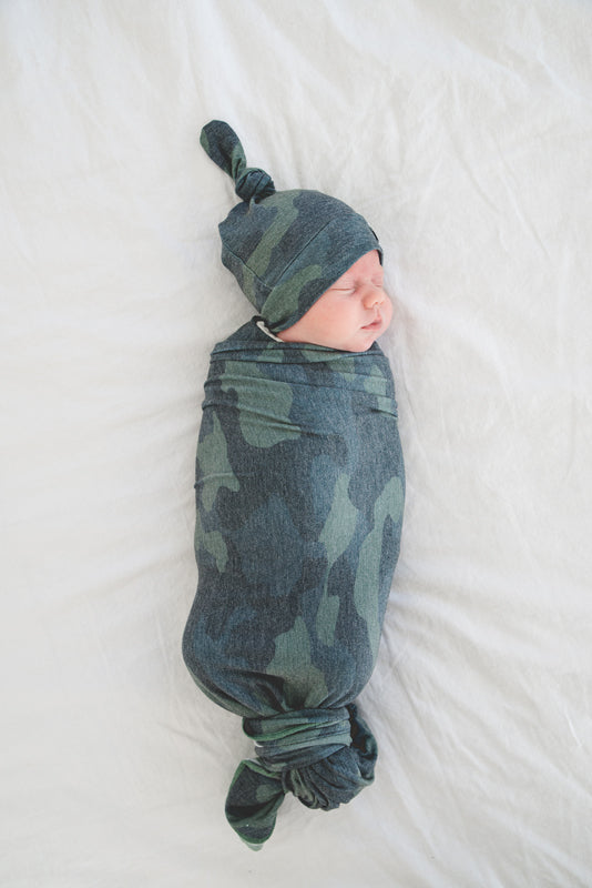 Copper Pearl Knitted Swaddle Blanket Hunter l To Buy at Baby City