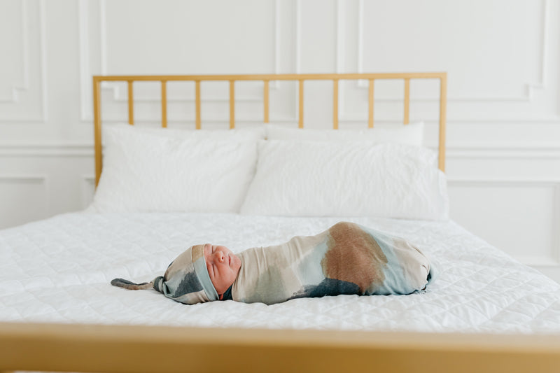 Copper Pearl Knitted Swaddle Blanket Picasso l To Buy at Baby City