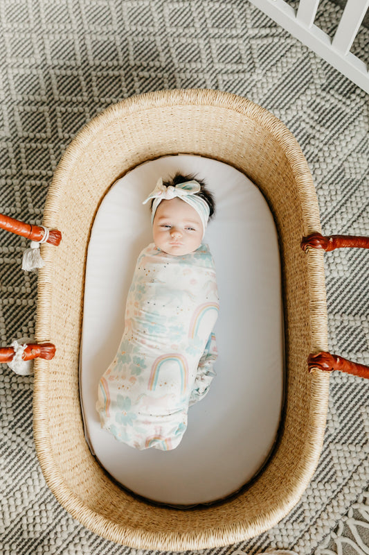 Copper Pearl Knitted Swaddle Blanket Whimsy at Baby City's Shop