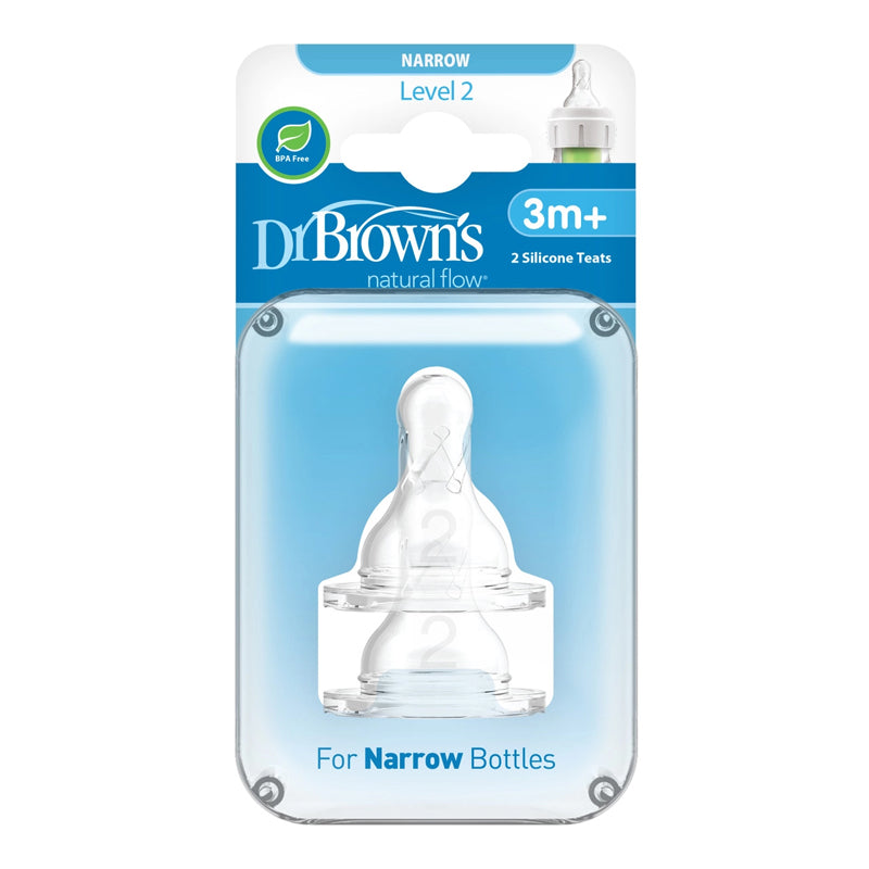 Dr Brown's Narrow Options+ Level 2 Flow Teat 2Pk l To Buy at Baby City