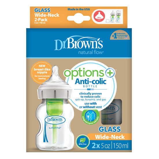 Dr. Brown's Options+ Glass Bottle 150ml 2pk l To Buy at Baby City