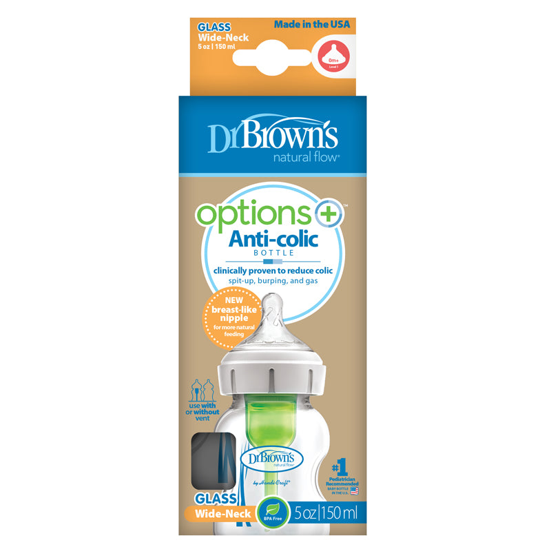Load image into Gallery viewer, Dr. Brown&amp;#39;s Options+ Glass Bottle 150ml l To Buy at Baby City

