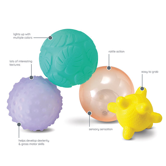 Load image into Gallery viewer, Infantino Lights &amp;amp; Sounds Multi Sensory Balls Set l To Buy at Baby City
