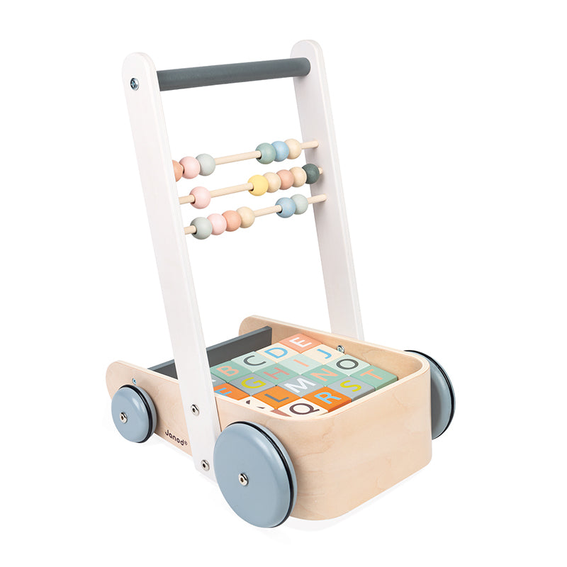 Janod Sweet Cocoon Cart with ABC blocks l To Buy at Baby City