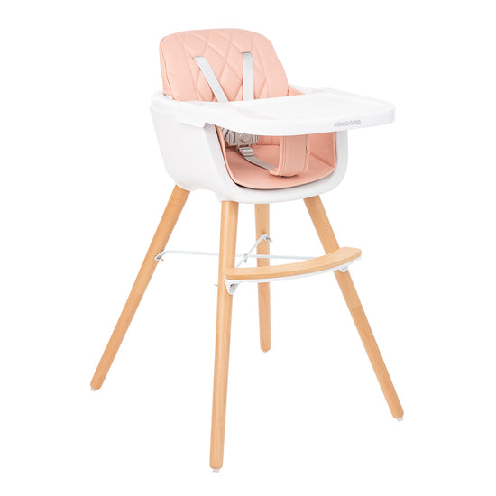 Kikka Boo Highchair Woody 2 In 1 Pink l To Buy at Baby City