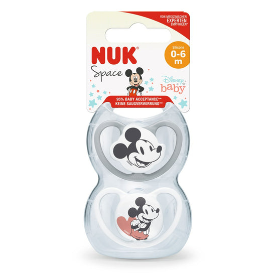 NUK Disney Space Soothers 0-6m Grey 2Pk l To Buy at Baby City