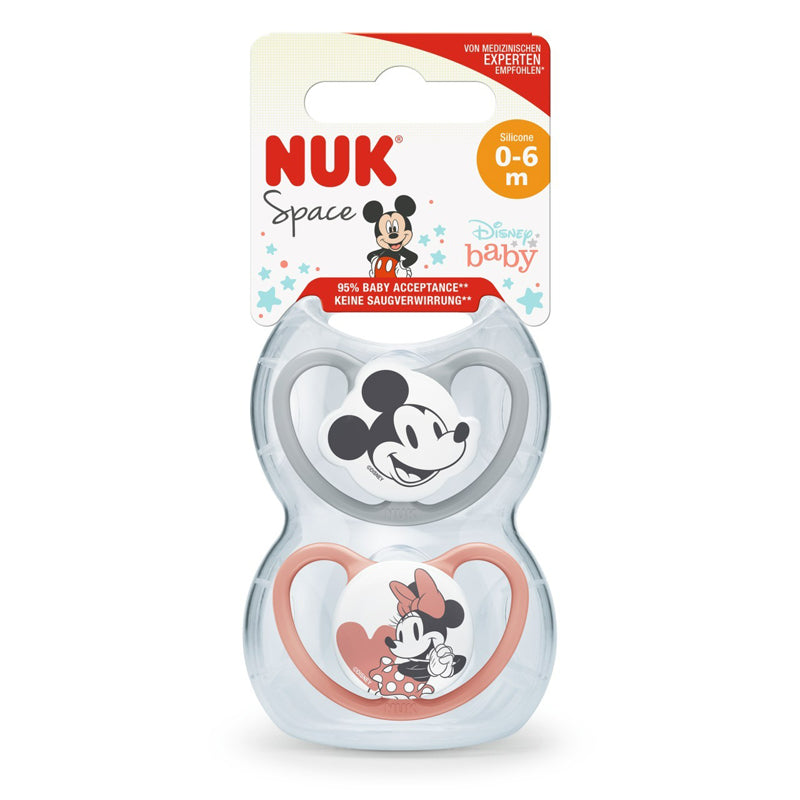 NUK Disney Space Soothers 0-6m Rose 2Pk l To Buy at Baby City