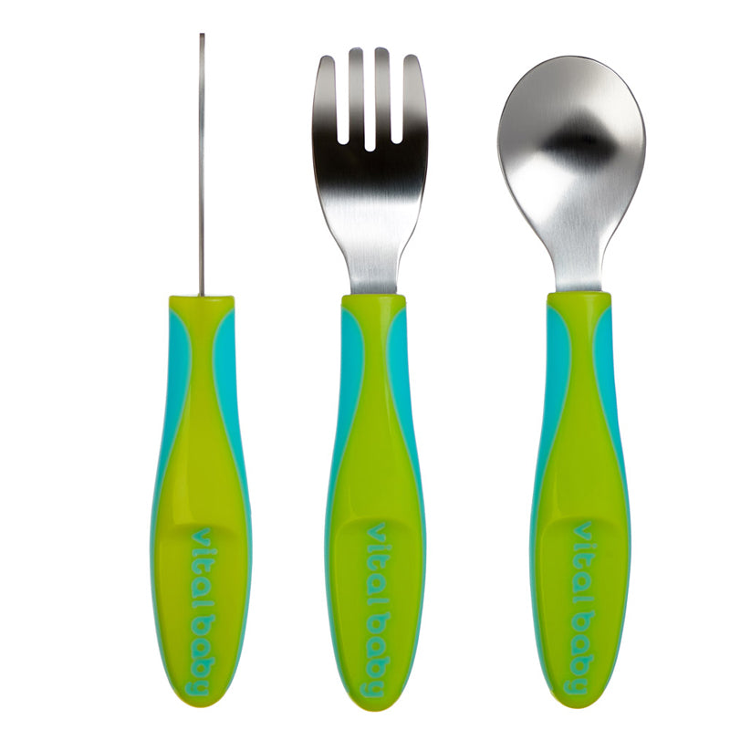 Load image into Gallery viewer, Vital Baby NOURISH Big Kid Cutlery Pop 3Pk l To Buy at Baby City
