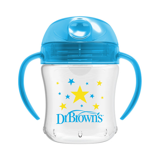 Dr Brown's Soft-Spout Transition Cup Blue Deco 180ml at Baby City