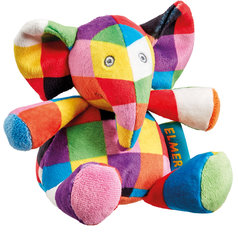Elmer Plush Bean Rattle 12cm at Baby City