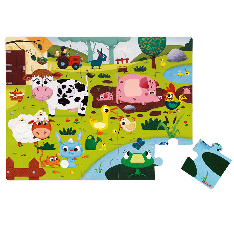 Load image into Gallery viewer, Janod Tactile Puzzle Farm Animals at Baby City
