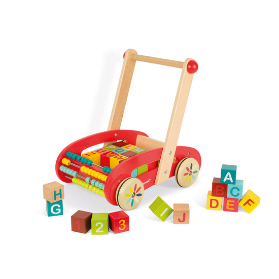 Janod Tatoo ABC Buggy Trolley with 30 Blocks at Baby City