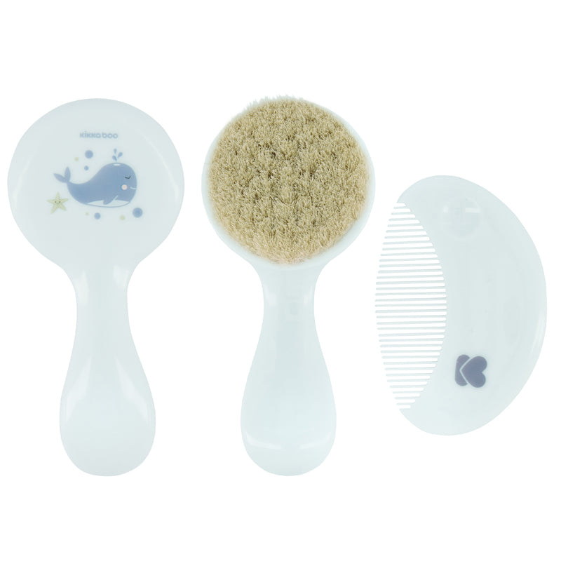 Kikka Boo Comb And Brush With Natural Bristles Savanna Blue at Baby City