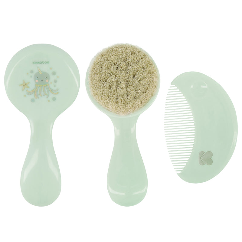Kikka Boo Comb And Brush With Natural Bristles Savanna Mint at Baby City