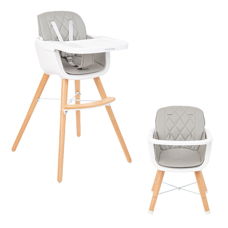 Kikka Boo Highchair Woody 2 In 1 Grey at Baby City