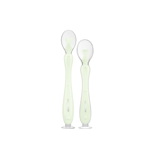 Load image into Gallery viewer, Kikka Boo Silicone Spoons With Suction Cup Mint 2Pk at Baby City
