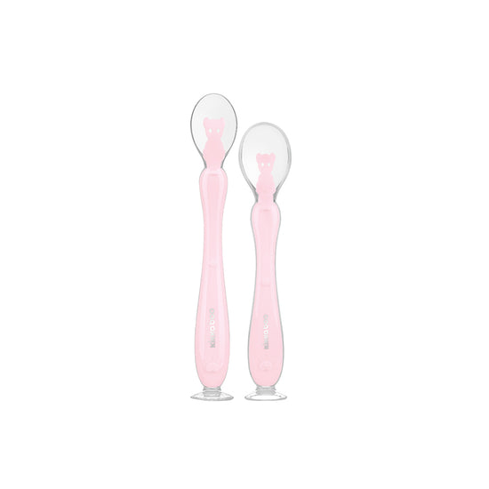 Kikka Boo Silicone Spoons With Suction Cup Pink 2Pk at Baby City