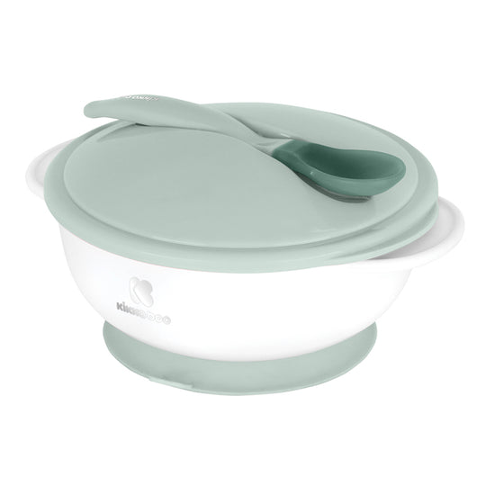 Load image into Gallery viewer, Kikka Boo Suction Bowl With Heat Sensing Spoon Mint at Baby City
