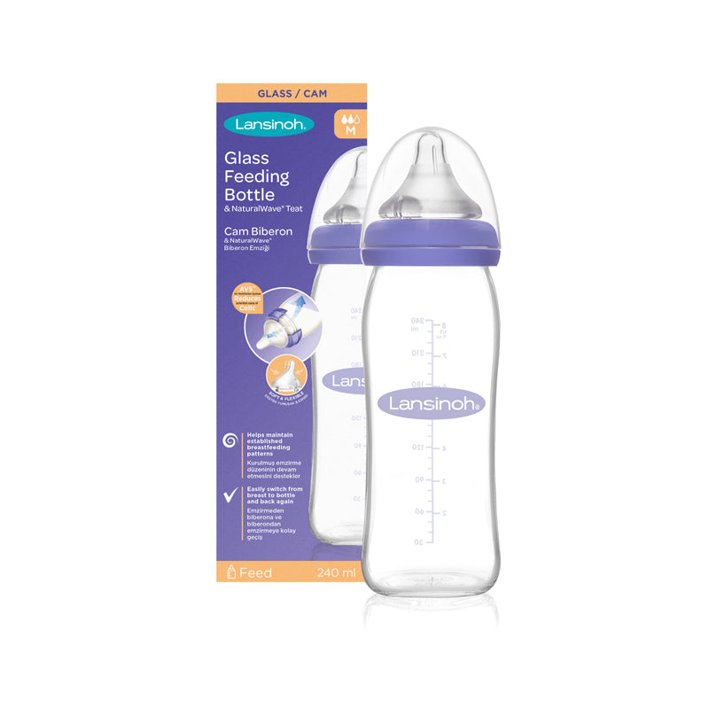 Load image into Gallery viewer, Lansinoh Glass Feeding Bottle 240ml at Baby City
