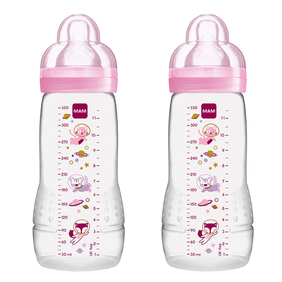 MAM Easy Active Bottle 330ml Pink 2Pk at Baby City