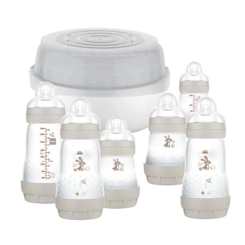 MAM Easy Start Bottle & Microwave Steriliser Set at Baby City