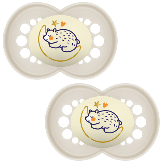 MAM Pure Night Soother Unisex 16m+ 2Pk at Baby City