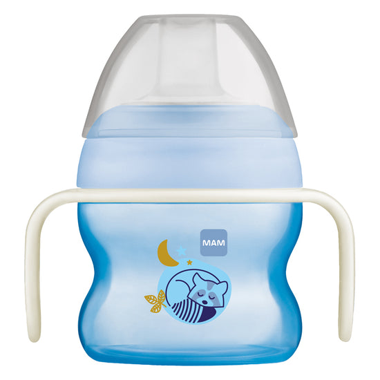 MAM Starter Cup & Glow with Handles Blue 150ml at Baby City