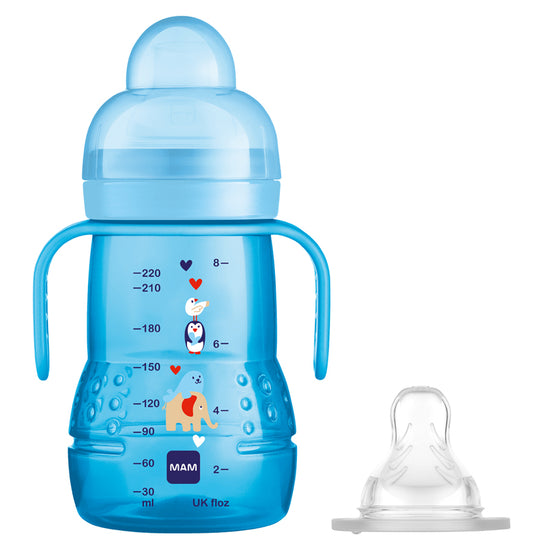 MAM Trainer Cup 2 in 1 Blue 220ml at Baby City