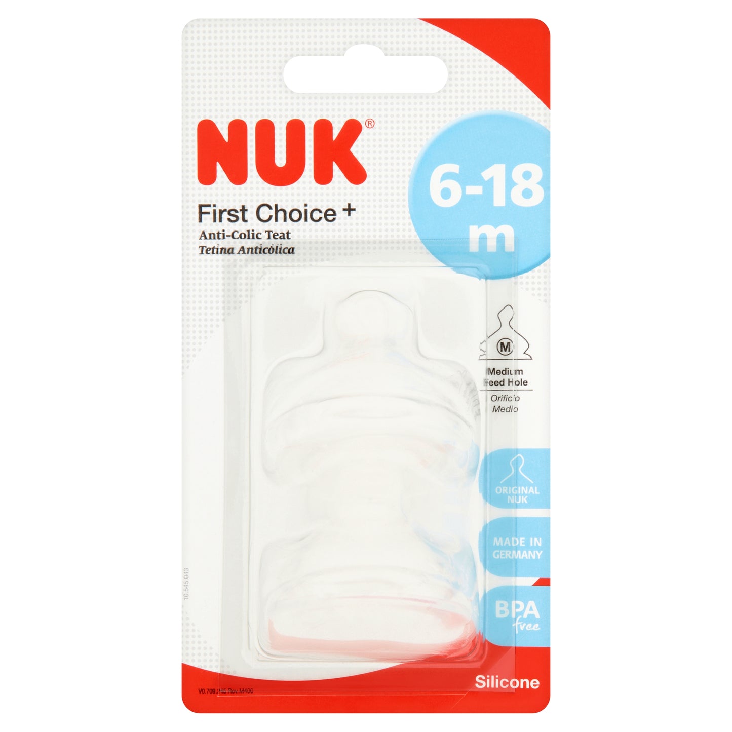 NUK First Choice+ Silicone Teat 6-18m Medium 2Pk at Baby City