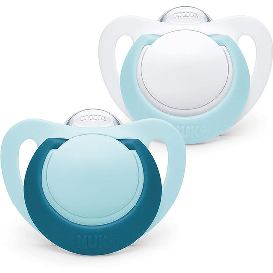 NUK Genius Silicone Soother Blue 6-18m 2Pk at Baby City
