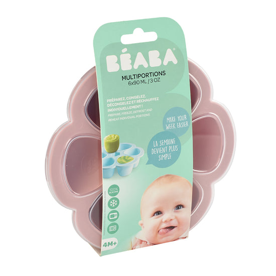 Shop Baby City's Béaba Silicone 6 Weaning Portions Storage Tray 90ml Pink