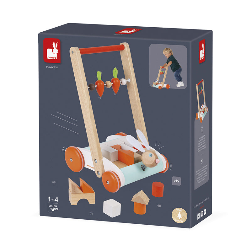 Shop Baby City's Janod Rabbit Block Cart