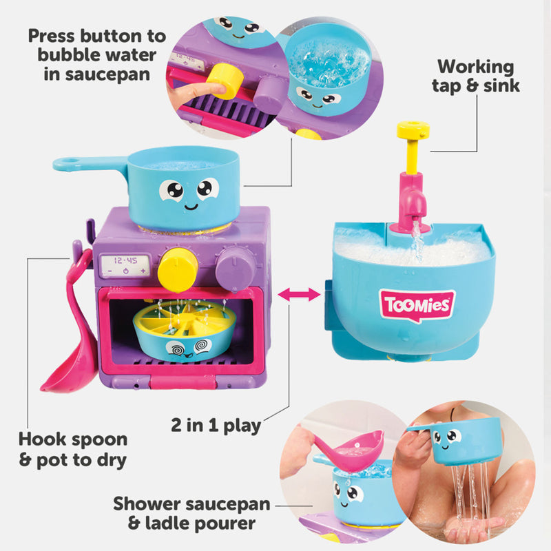 Baby City Stockist of Tomy Bubble & Bake Bathtime Kitchen