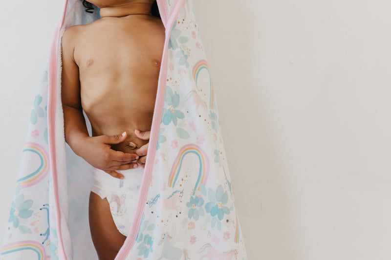 Load image into Gallery viewer, Baby City Stockist of Copper Pearl Premium Knit Hooded Towel Whimsy
