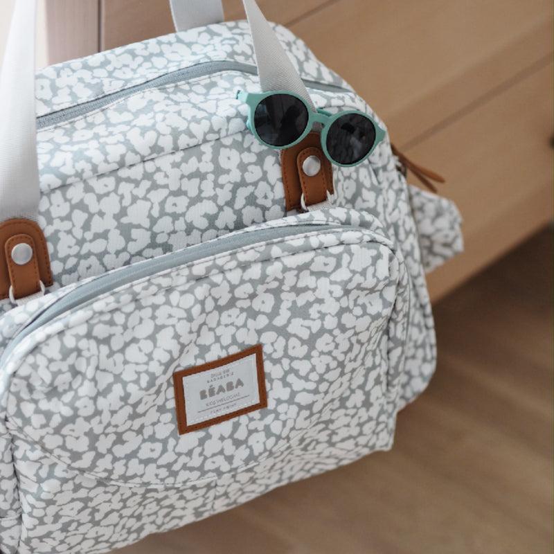 Baby City Stockist of Béaba Geneva II Changing Bag Grey Blossom