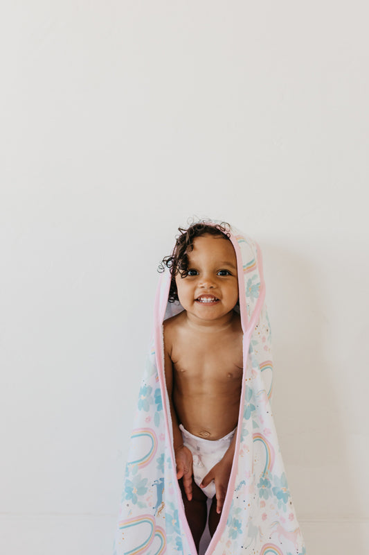 Load image into Gallery viewer, Shop Baby City&amp;#39;s Copper Pearl Premium Knit Hooded Towel Whimsy
